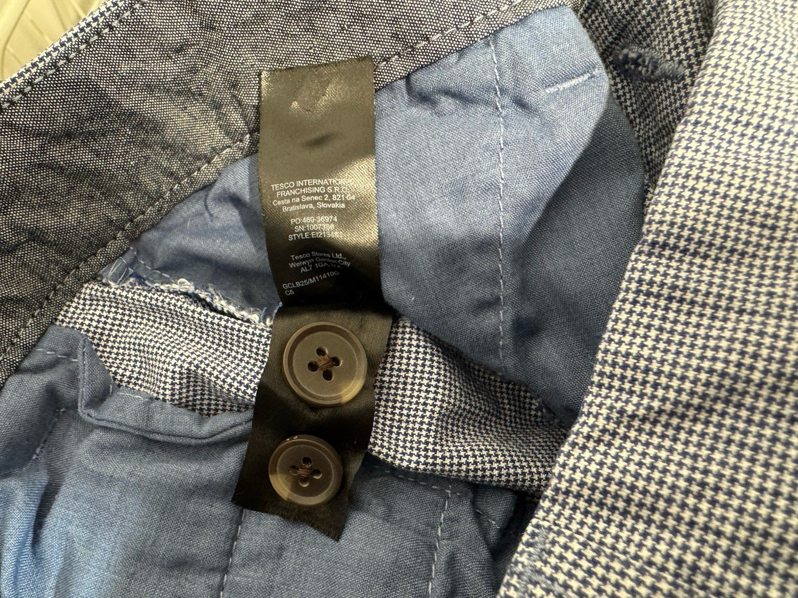 Blue Check Textured Chino Shorts W36 L9