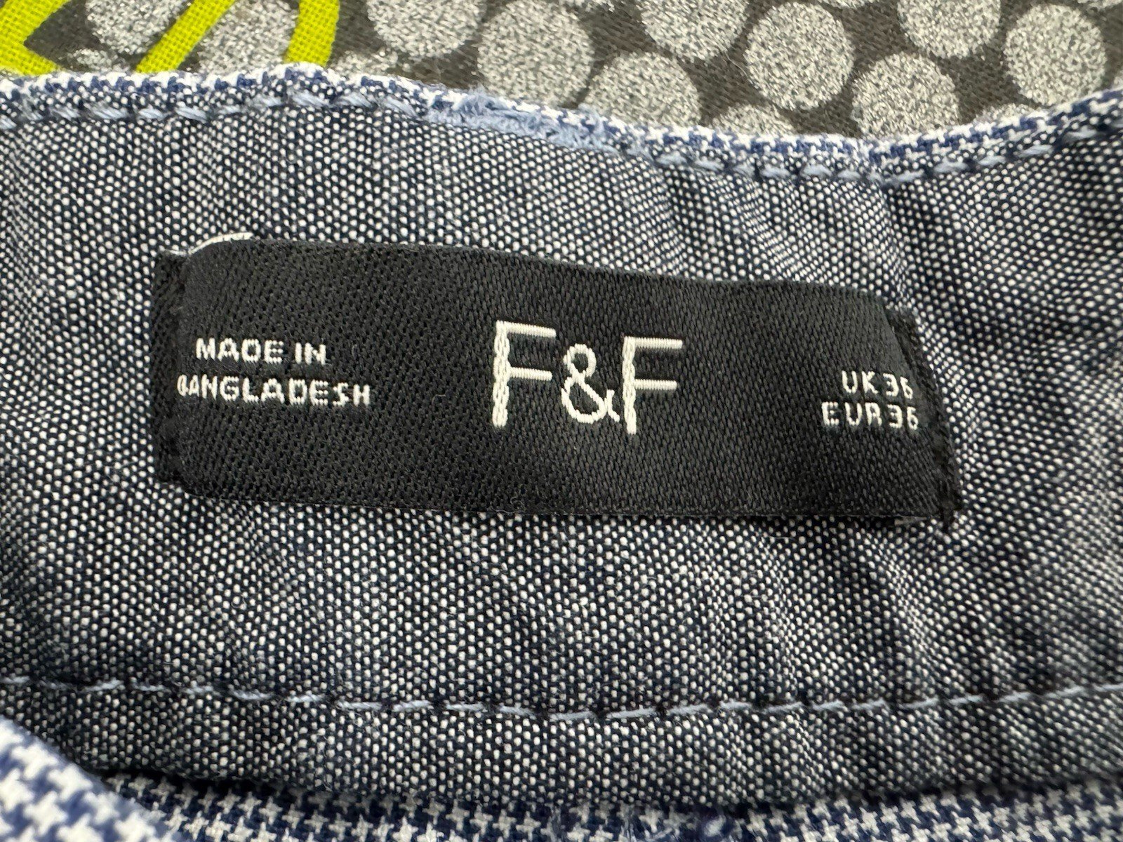 Blue Check Textured Chino Shorts W36 L9