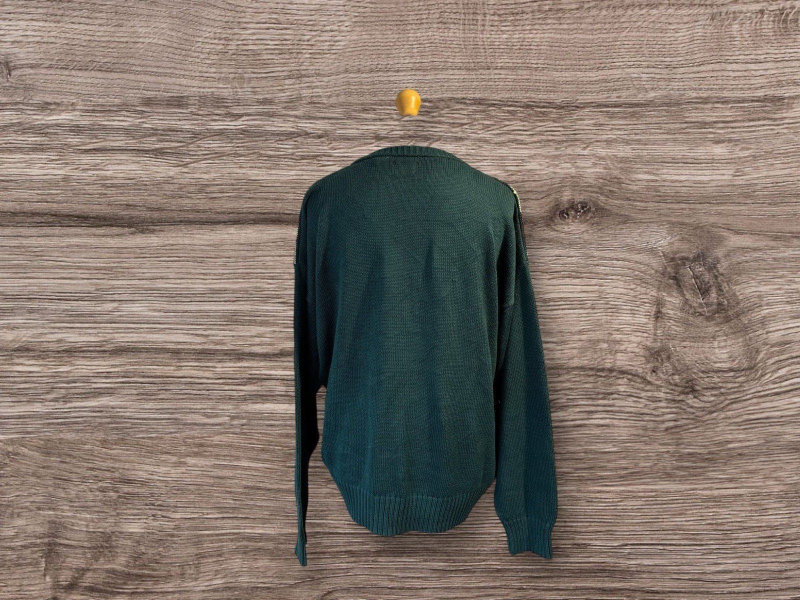 Bugle Boy Classic Vintage Cotton Knit Sweater Plaid Pattern Front Size XXL