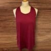 Burgandy Patterned Gym Top Racer Back Flare With Split Back Pit-pit 19in