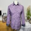 Charles Tyrwhitt Pink Pattern Slim Fit Long Sleeve Shirt Size L
