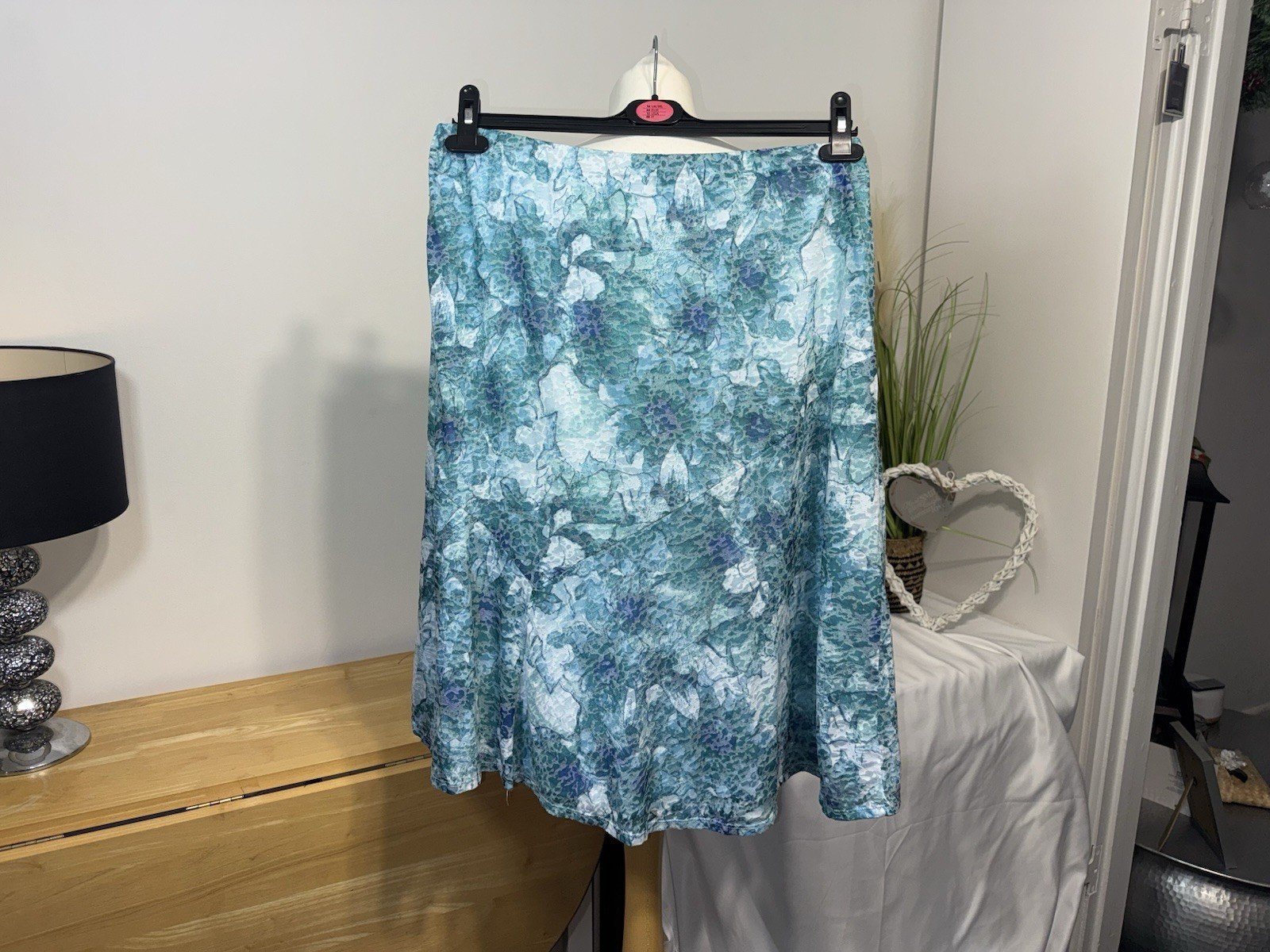 Damart Jade Floral Lined A-line Skirt