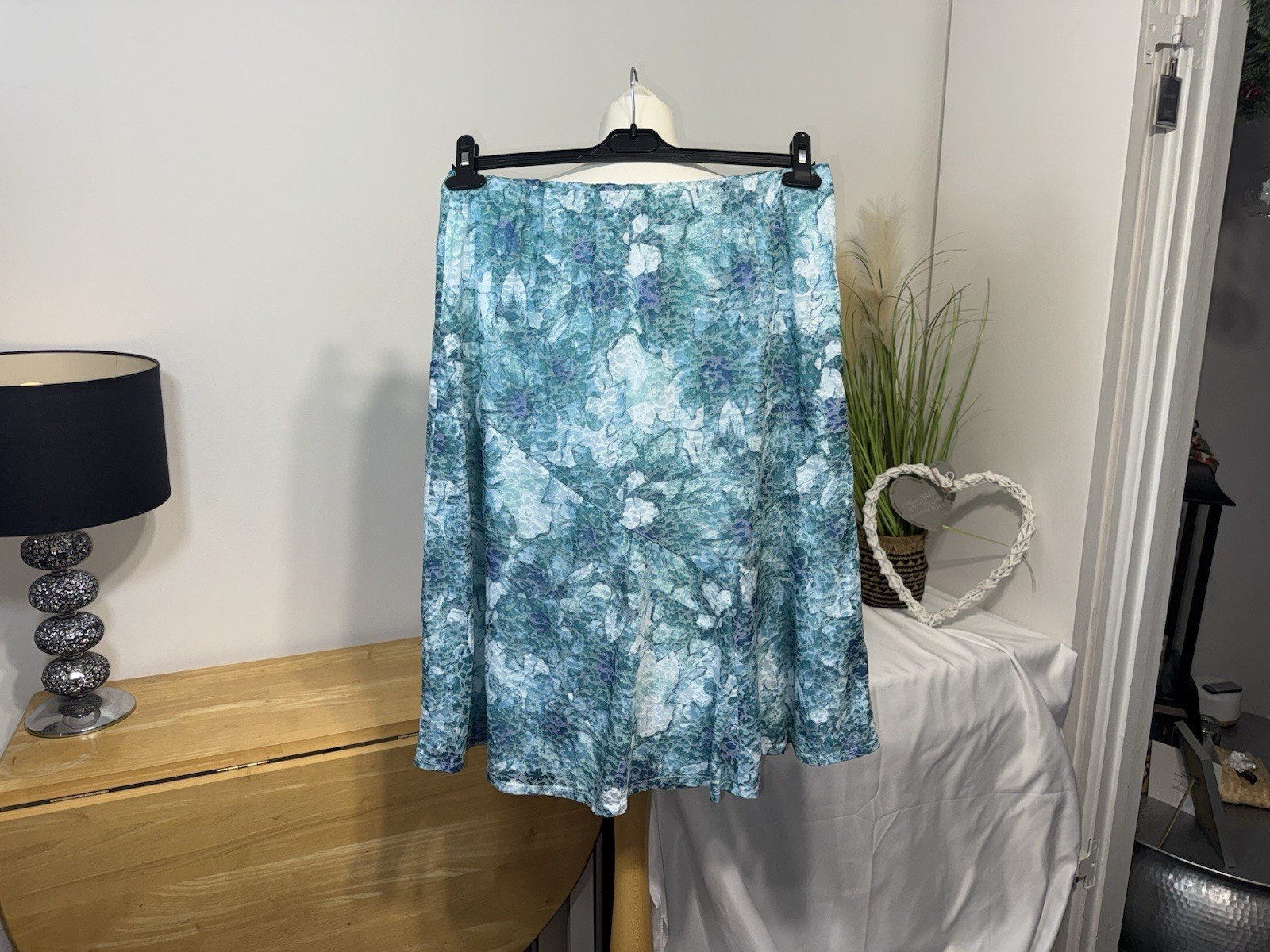 Damart Jade Floral Lined A-line Skirt