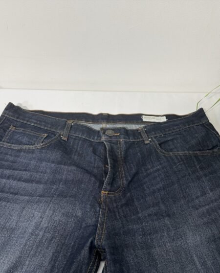 Dark Blue Button Close Straight Fit Denim Jeans W38 L30