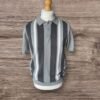 F&F Cotton Knit Short Sleeve Polo Stripe Design Front Size M