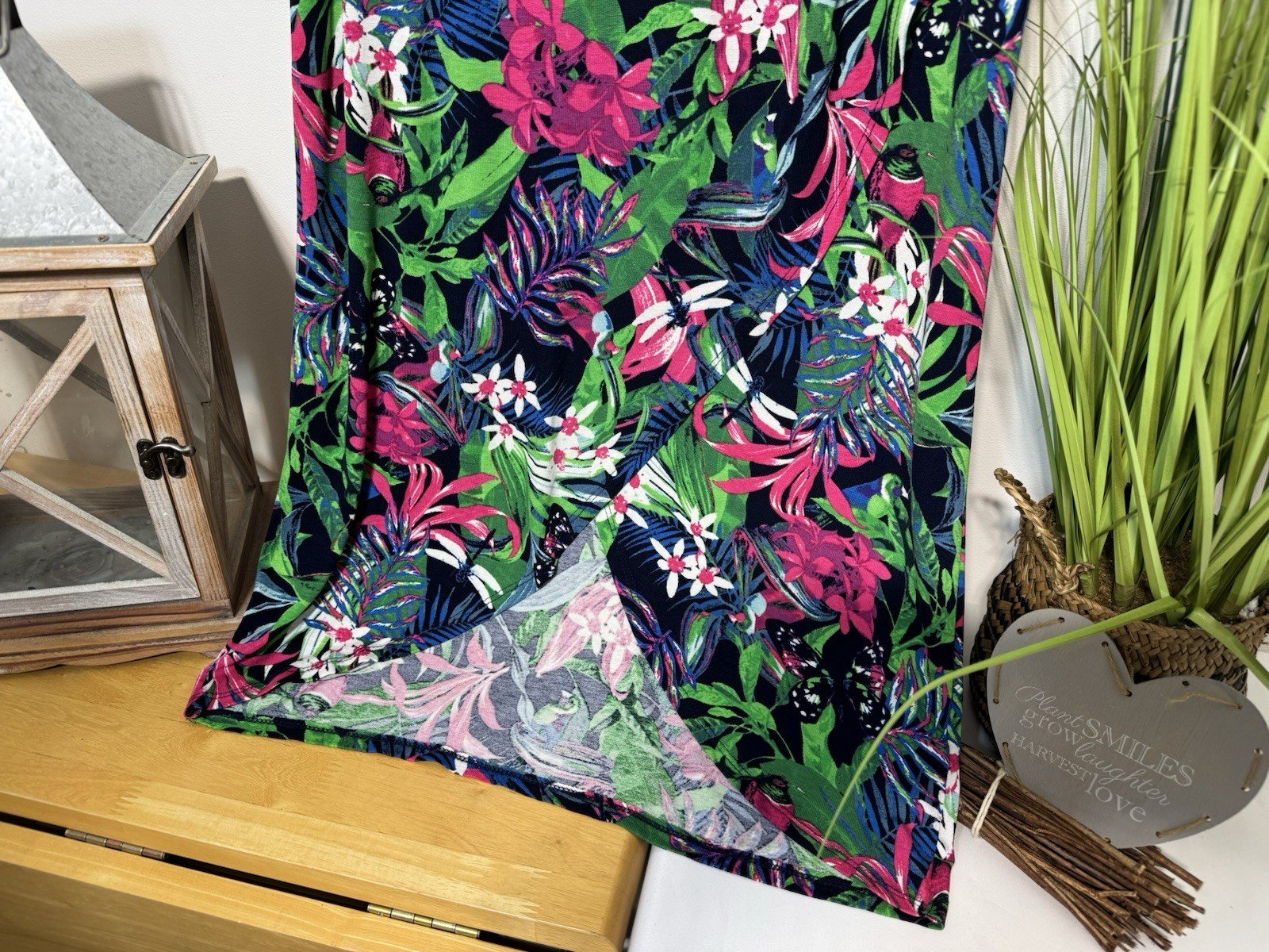 Floral Wrap Maxi Skirt With Waistband Size 12-14