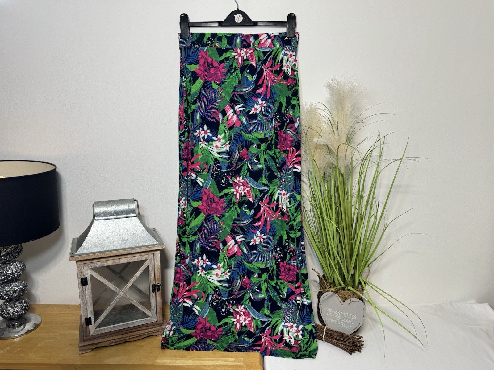 Floral Wrap Maxi Skirt With Waistband Size 12-14