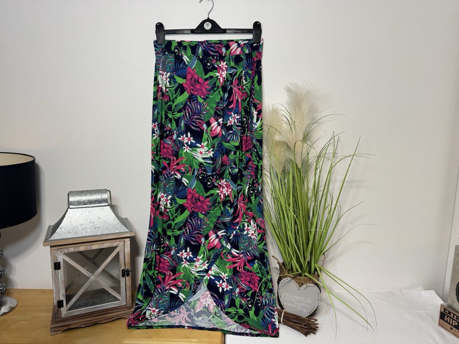 Floral Wrap Maxi Skirt With Waistband Size 12-14