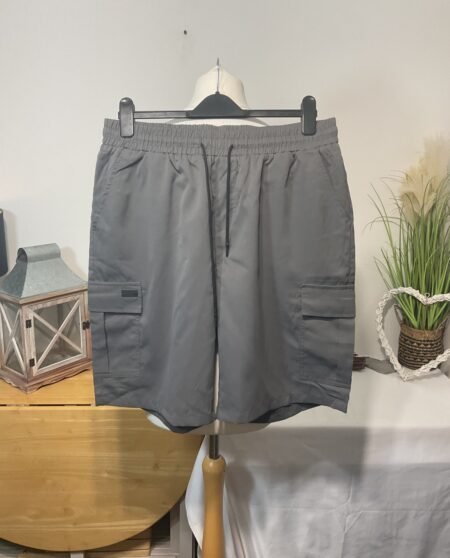 Grey Cargo Shorts Elasticated Waist Size XL