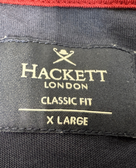 Hackett London Navy Classic Fit Round Neck  Embroidered Logo T-Shirt Size XL