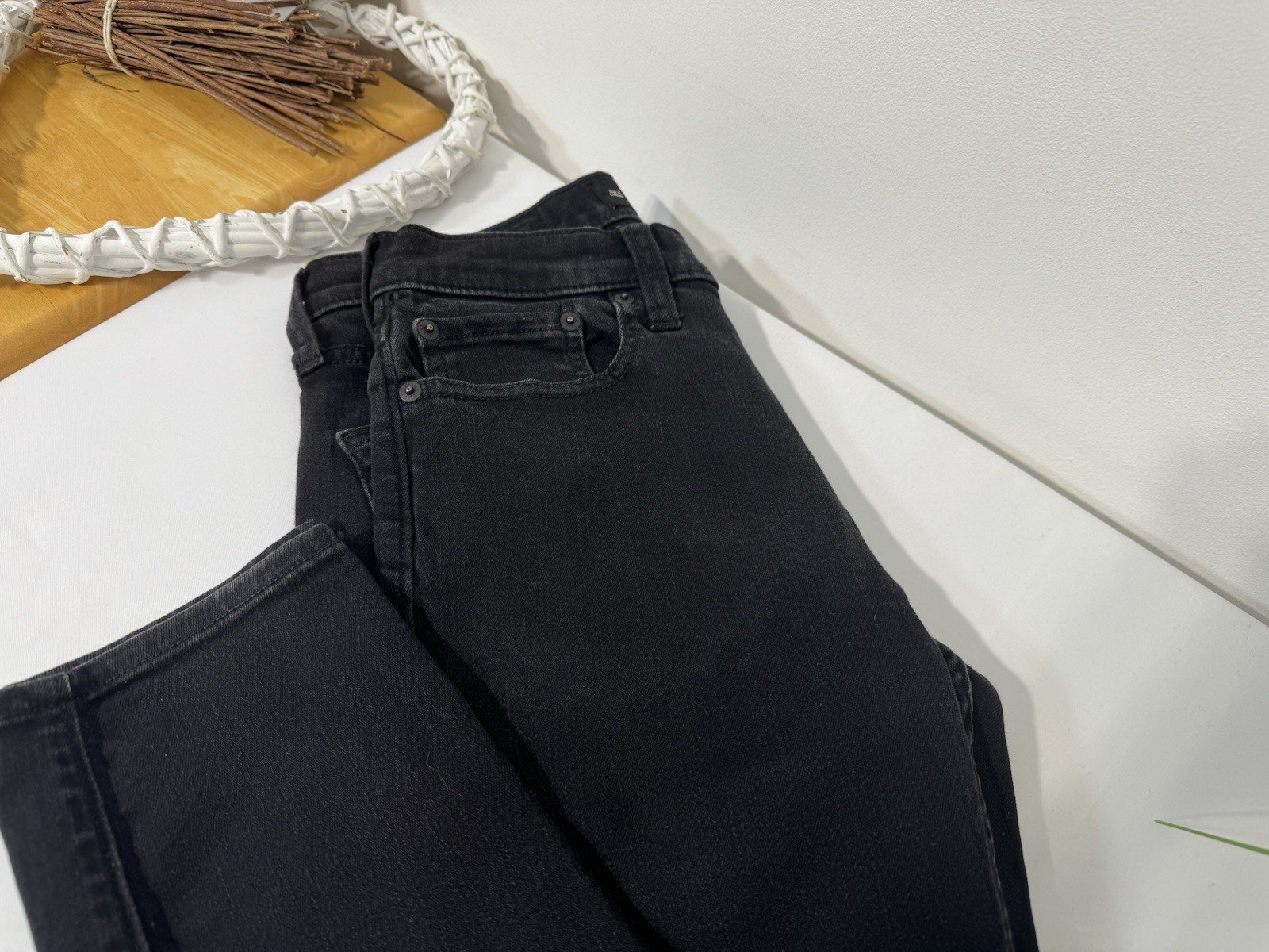 Hollister Black Tapered Advanced Stretch Crop Jeans W28 L27