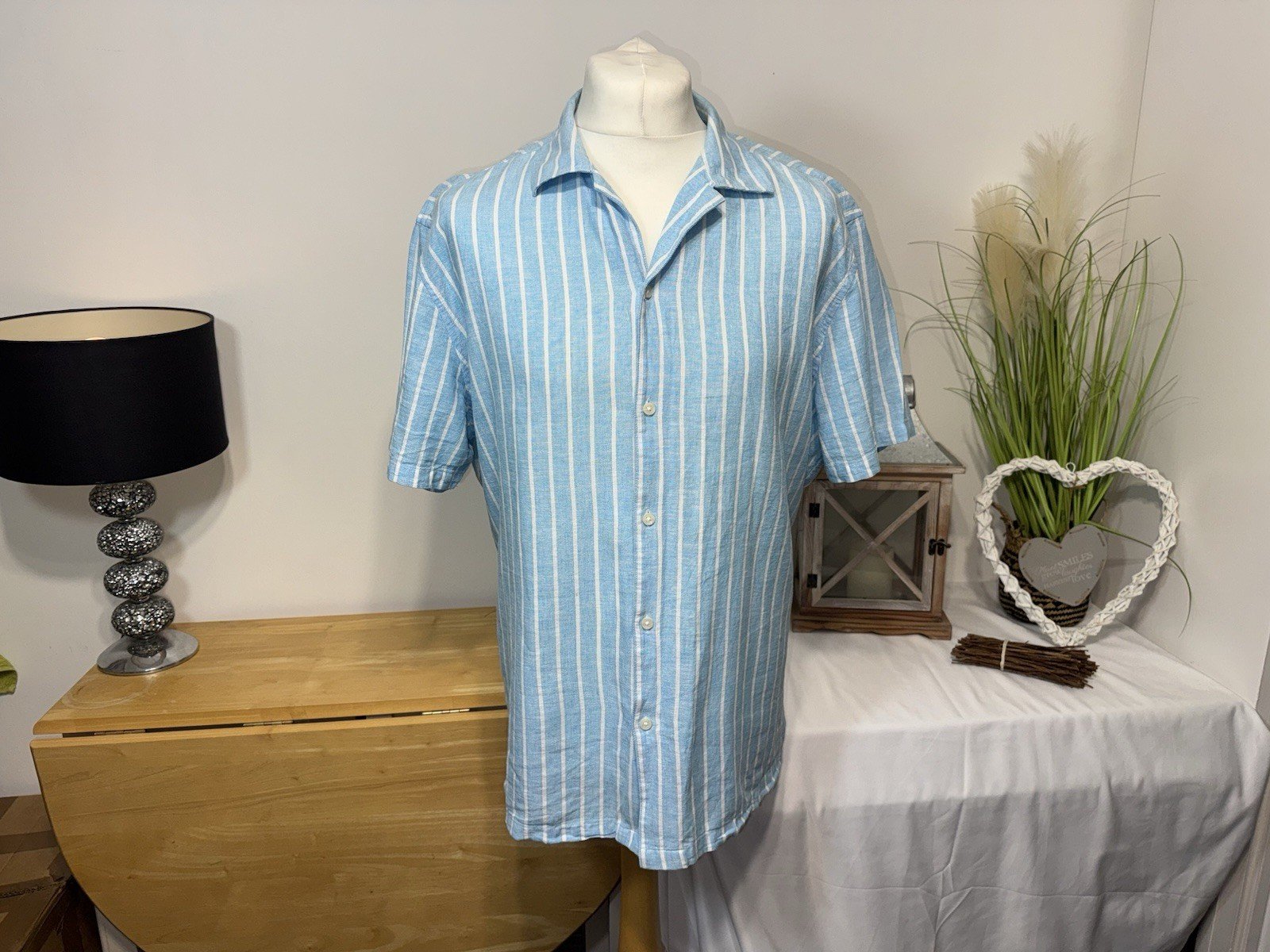 Livergy Linen Blend Short Sleeve Shirt Size XL