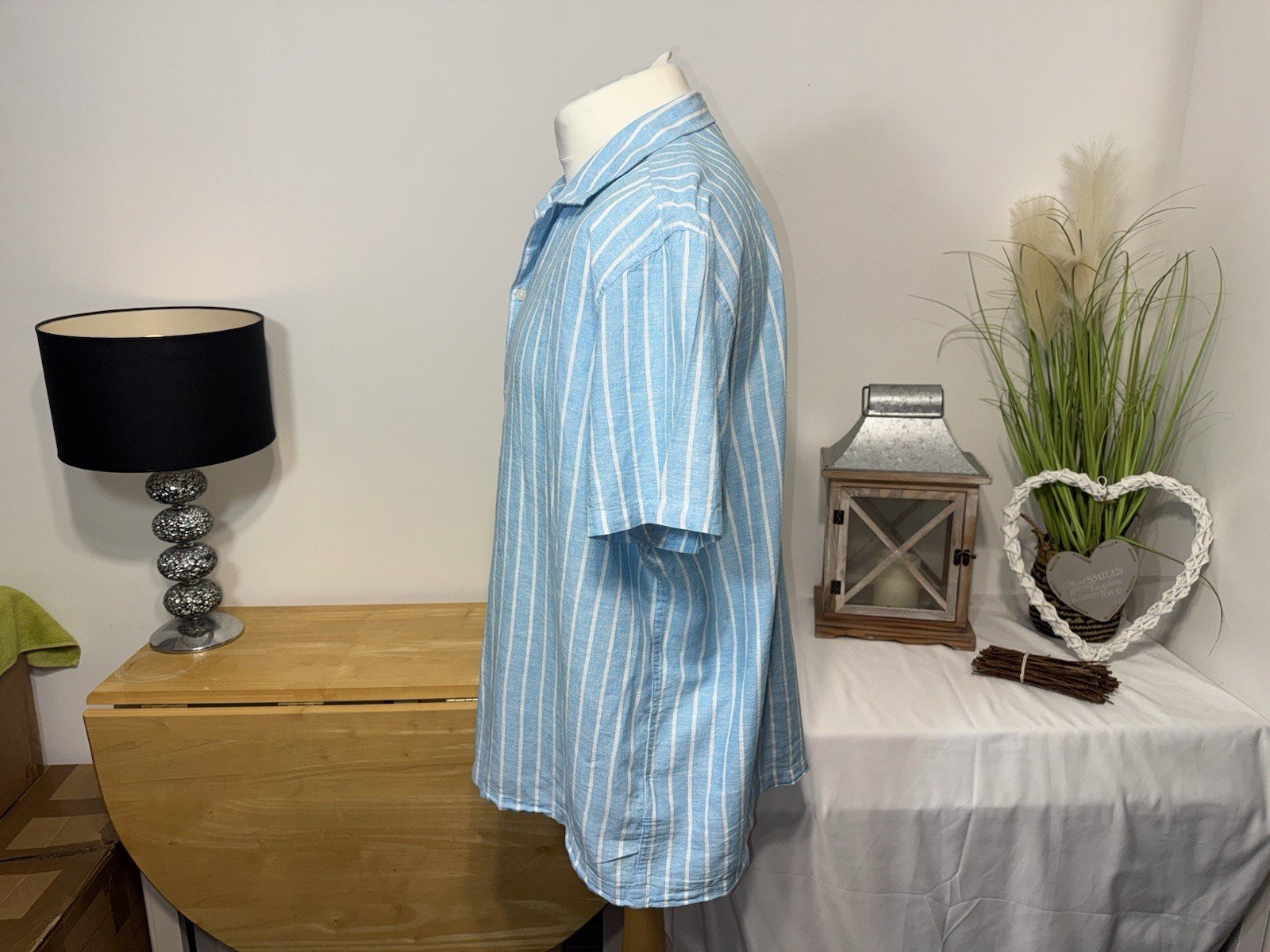 Livergy Linen Blend Short Sleeve Shirt Size XL