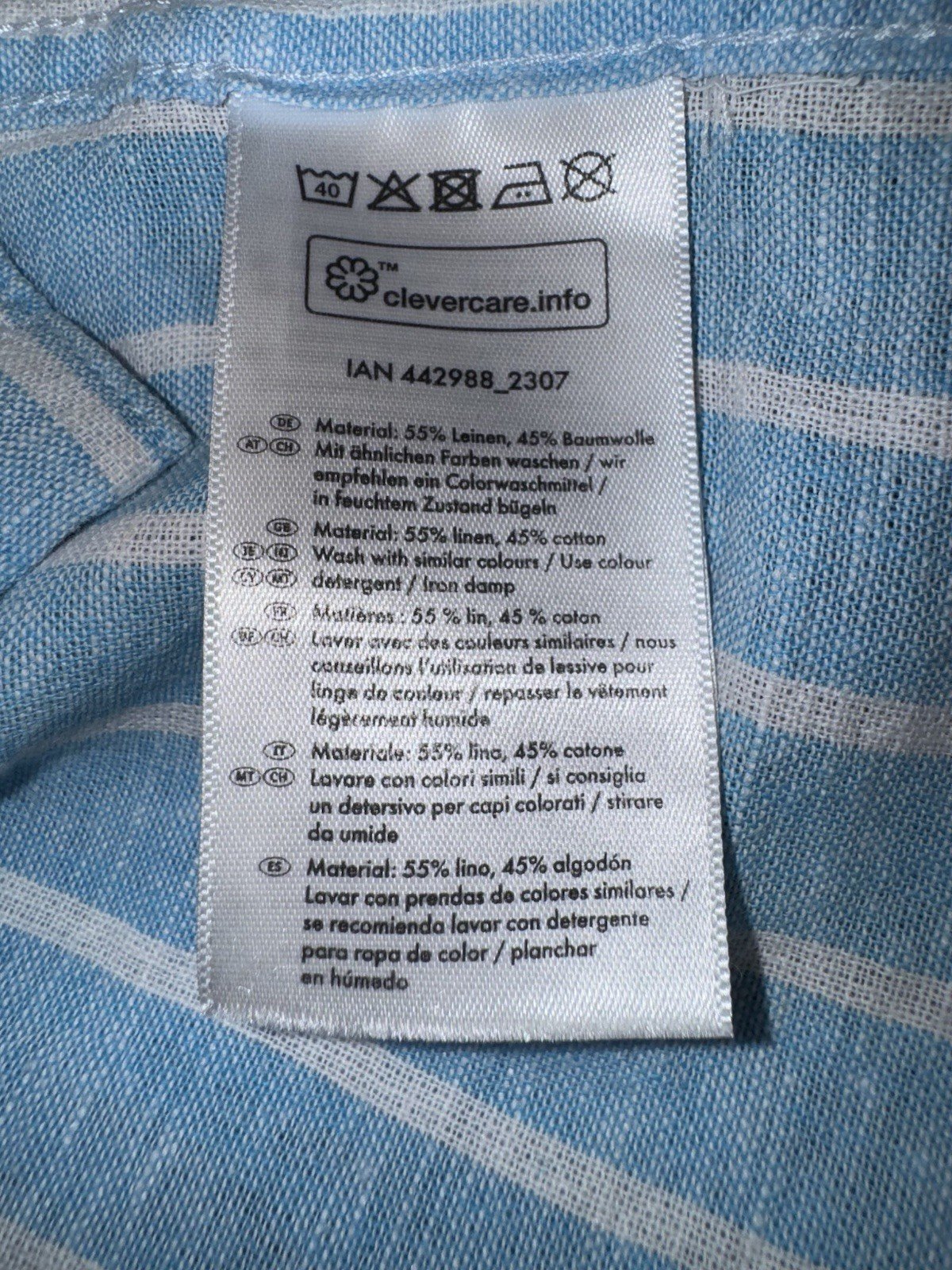 Livergy Linen Blend Short Sleeve Shirt Size XL