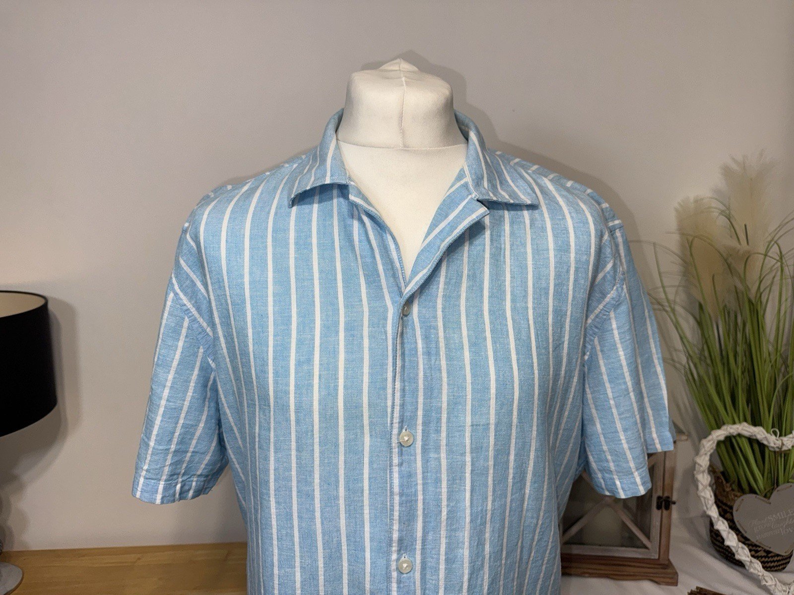 Livergy Linen Blend Short Sleeve Shirt Size XL