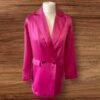 NEW.    Leonie Hanne Fushia Pink Double Breasted Long Blazer Size XXS