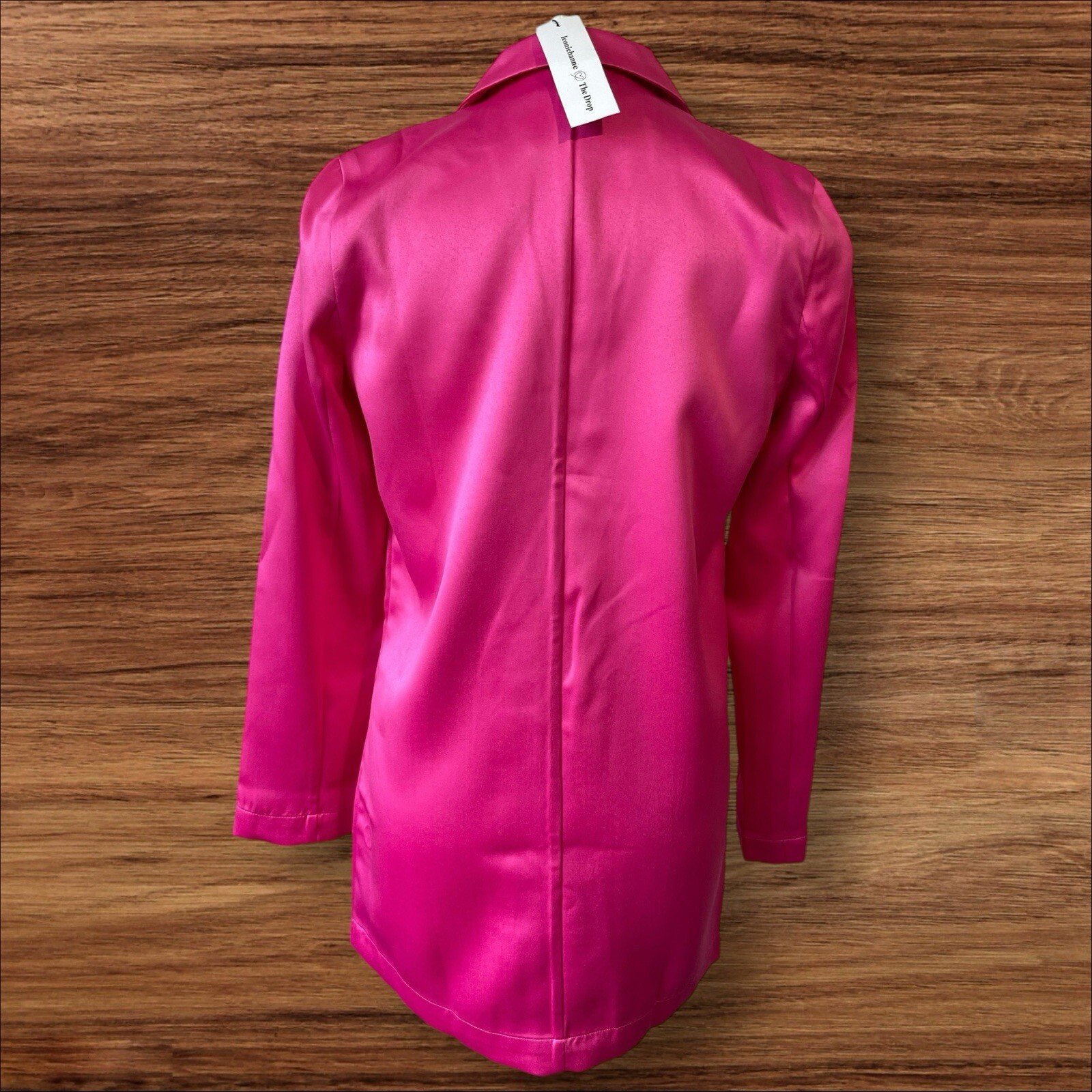 NEW. Leonie Hanne Fushia Pink Double Breasted Long Blazer Size XXS