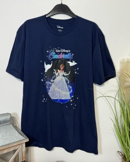 Navy Cinderella Graphic Short Sleeve T-Shirt Size L