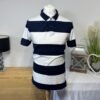 Navy & White Stripe Pique Polo Size M