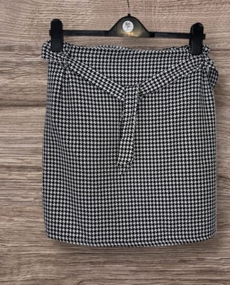 New Look Houndstooth Textured Pencil Skirt Elasticated Back Waist Belted Size18