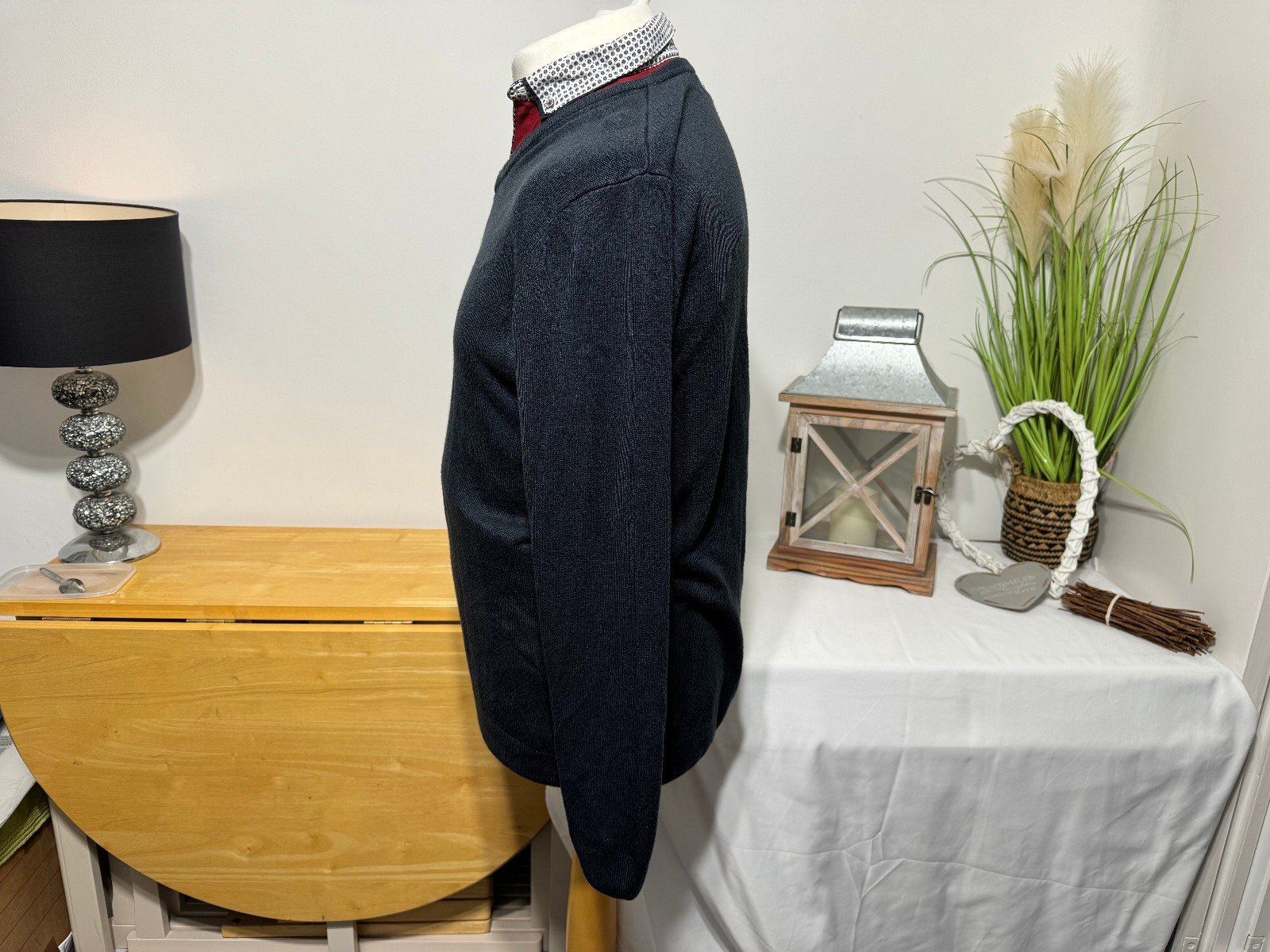 Next Navy Acrylic V-neck Jumper Size L