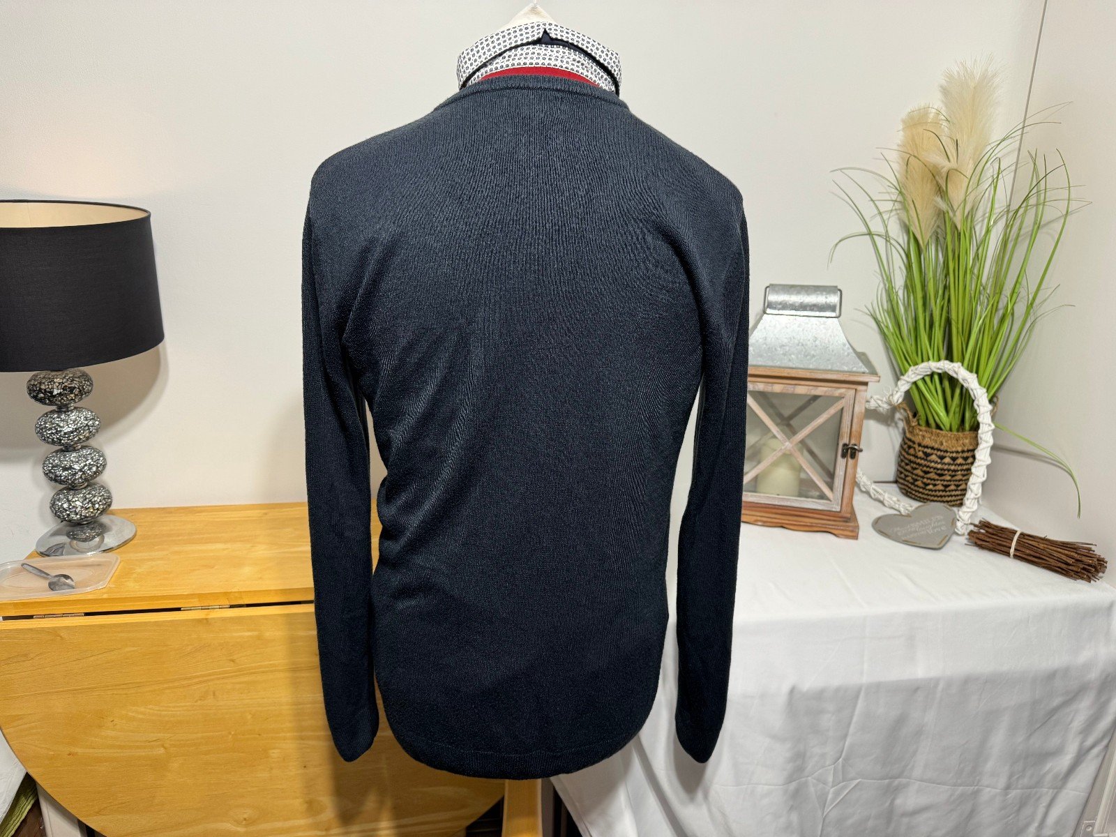 Next Navy Acrylic V-neck Jumper Size L