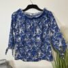 Next Paisley Print Bardot Neckline Top With 3/4 Sleeves Size 12