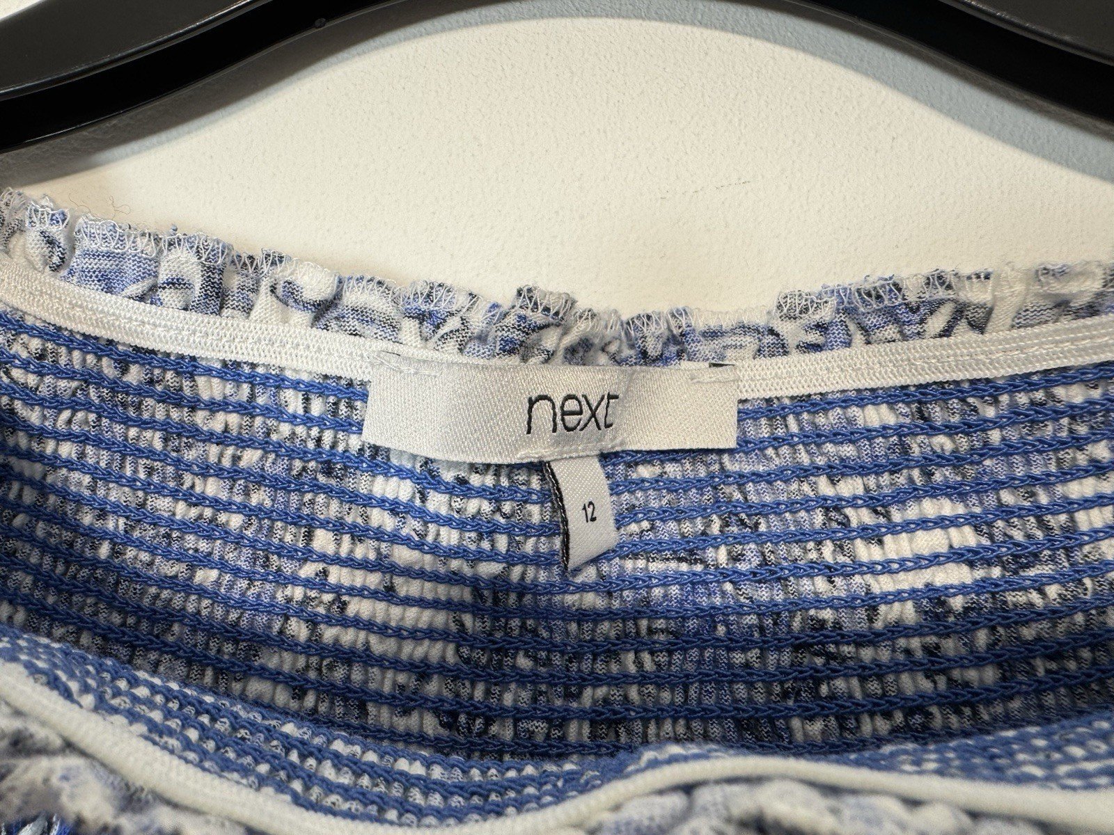 Next Paisley Print Bardot Neckline Top With 3/4 Sleeves Size 12