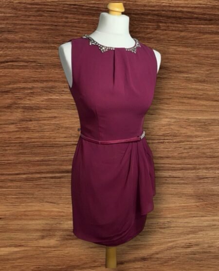 Oasis Deep Berry Red Lined Dress Size 8