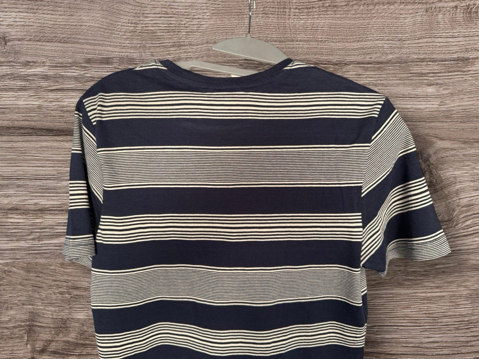 Pep&Co Navy & Cream Stripe Short Sleeve Cotton T Shirt Size S