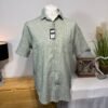 SAGE GREEN LINEN BLEND SHORT SLEEVE SHIRT SIZE M
