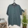 Sage Heavy Textured Short Sleeve Relaxed Fit Ribbed Top Size 2XL