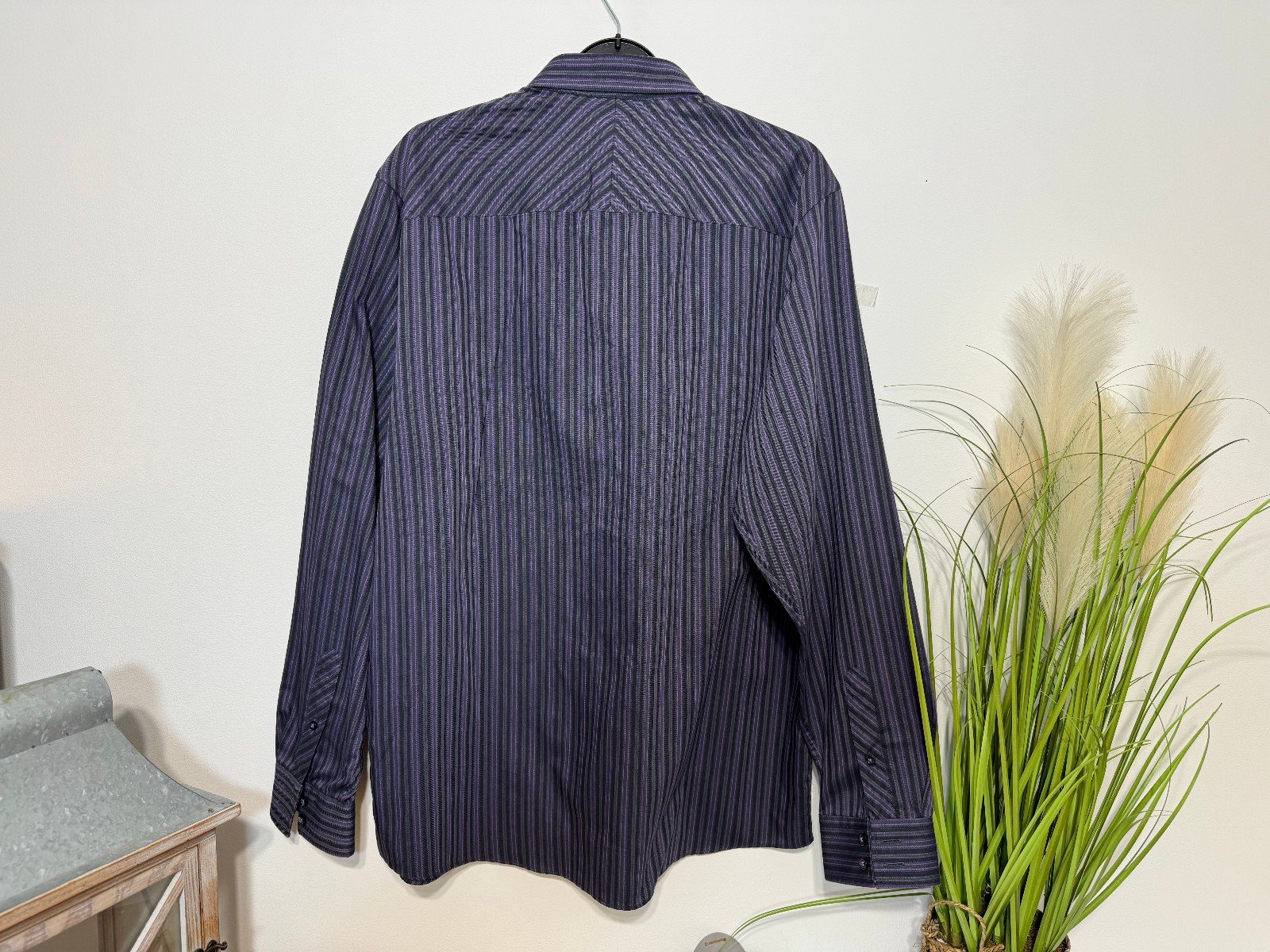 Thomas Nash Stripe Woven Regular Fit Button Down Collar Shirt Size M