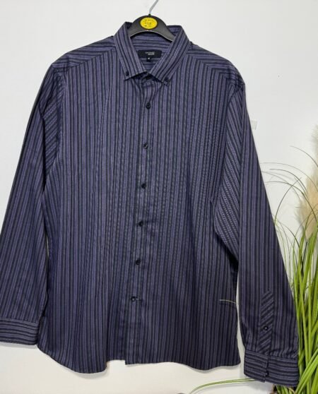 Thomas Nash Stripe Woven Regular Fit Button Down Collar Shirt Size M