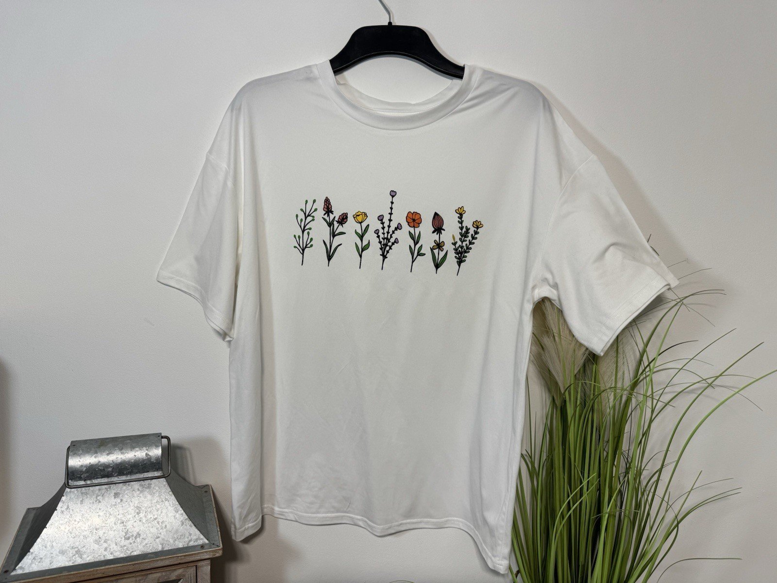 White Oversized Short Sleeve Graphic T-Shirt Size S