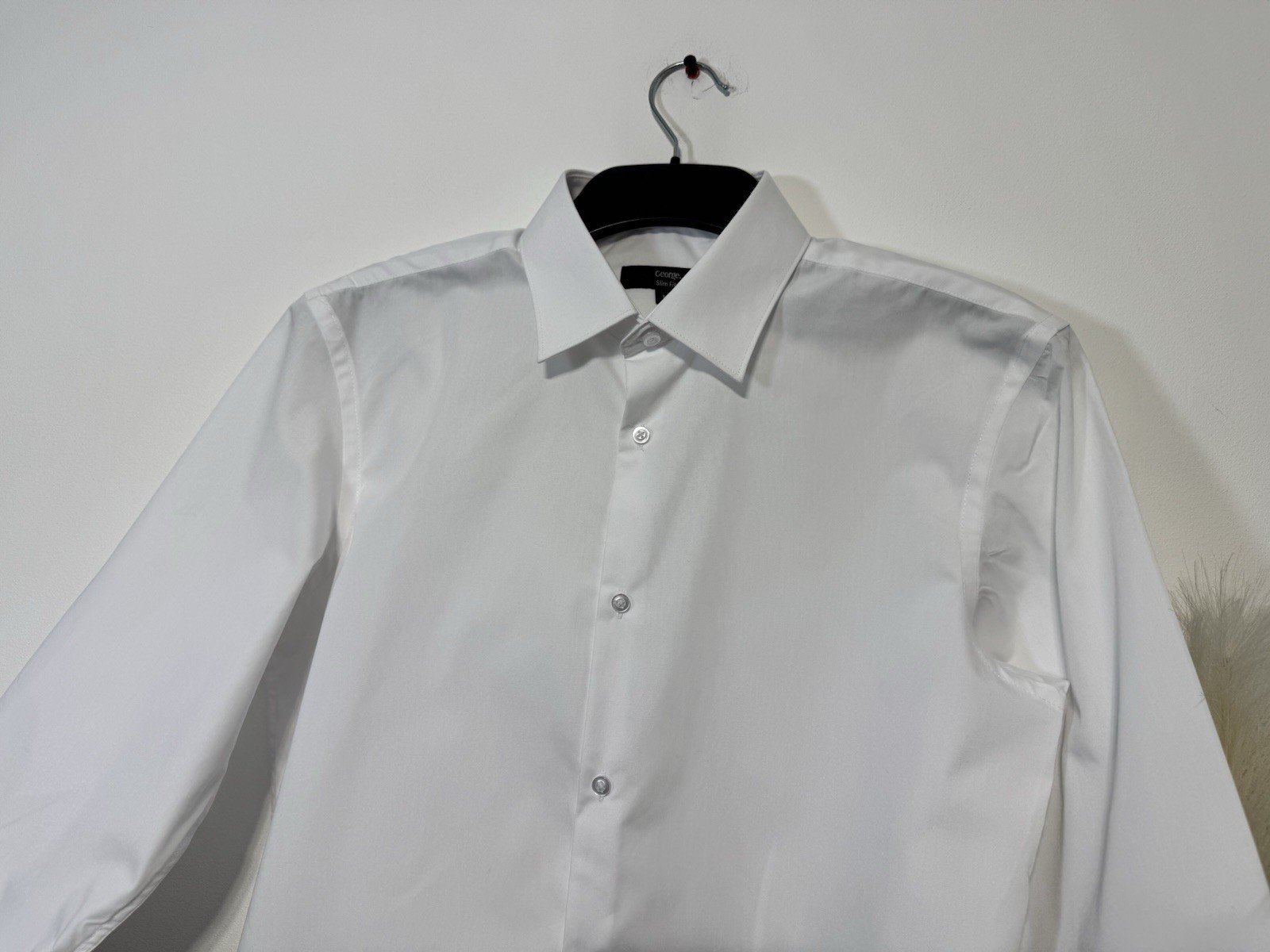 White Slim Fit Long Sleeve Shirt Neck 15