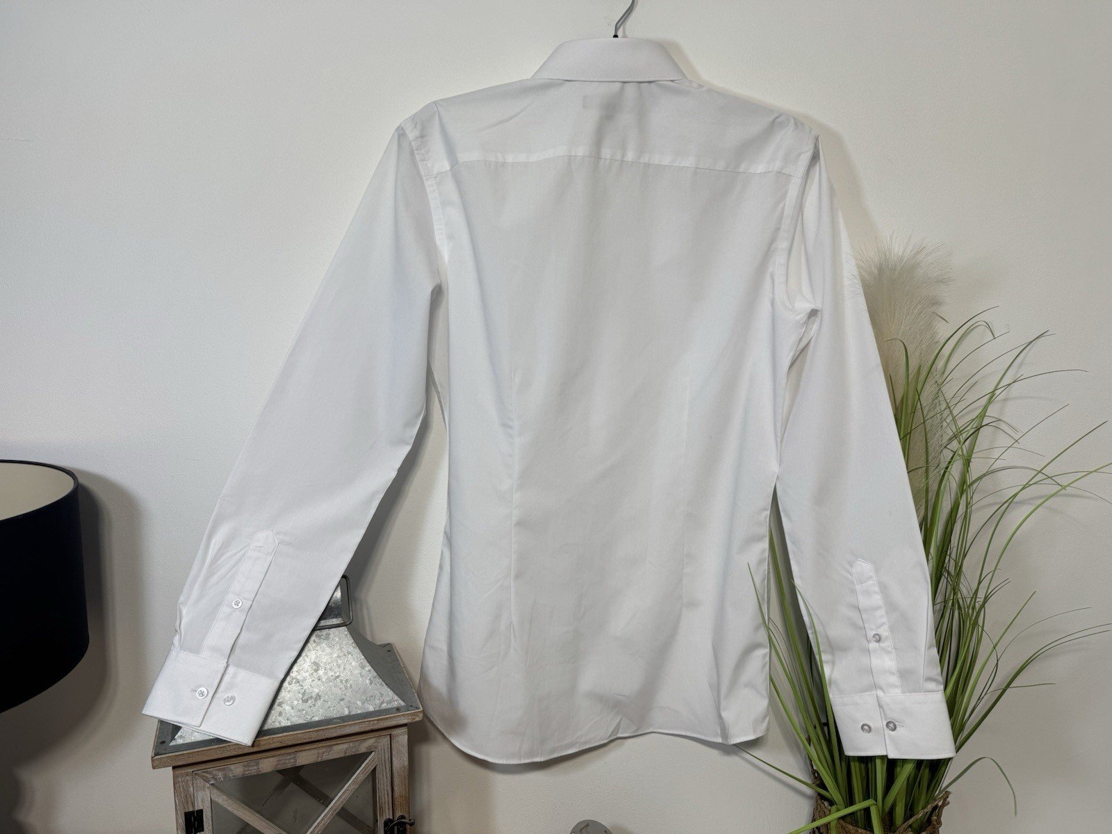White Slim Fit Long Sleeve Shirt Neck 15