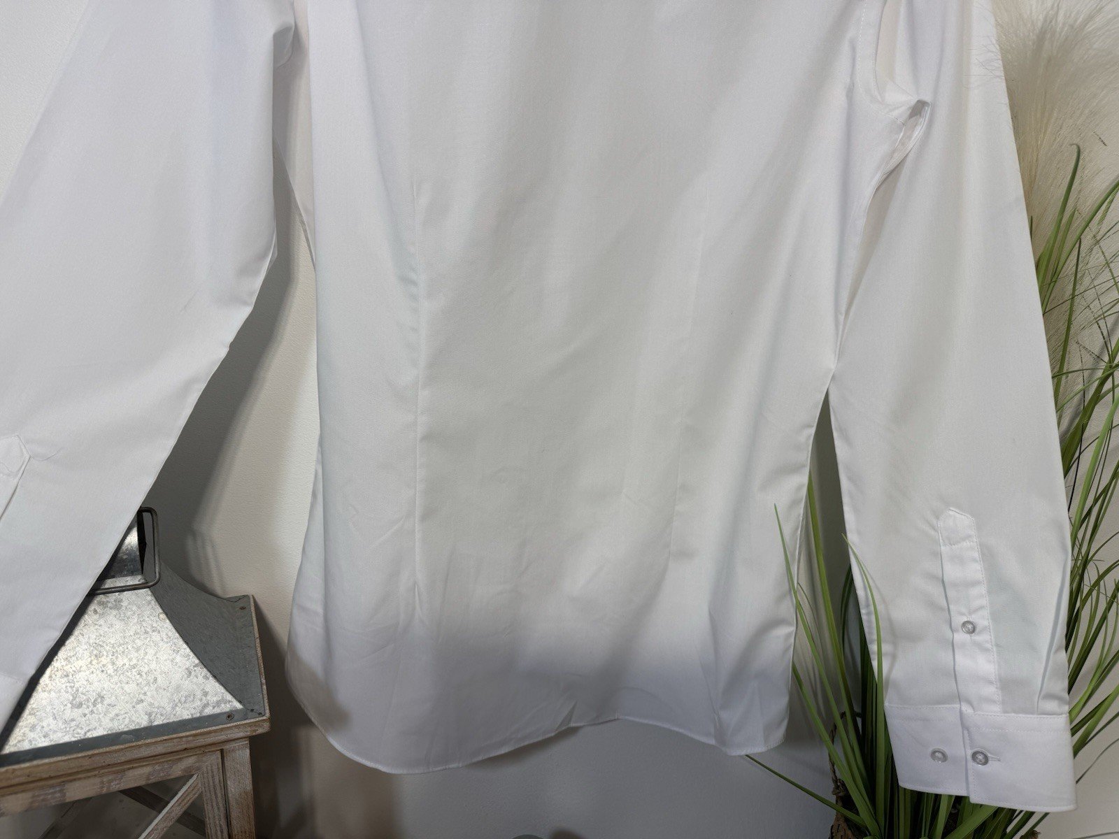 White Slim Fit Long Sleeve Shirt Neck 15