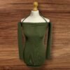 Womens PLT Green Off The Shoulder Bodycon Mini Dress Long Sleeve Ruch Bust S6