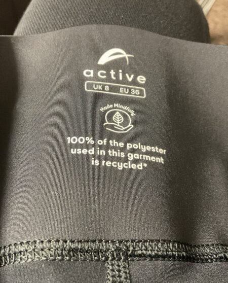 Active Gym Legging Deep Waist Phone Pocket Stitching To Leg Detail Size 8