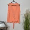 Apricot Textured Tie Front Blouse Size 10