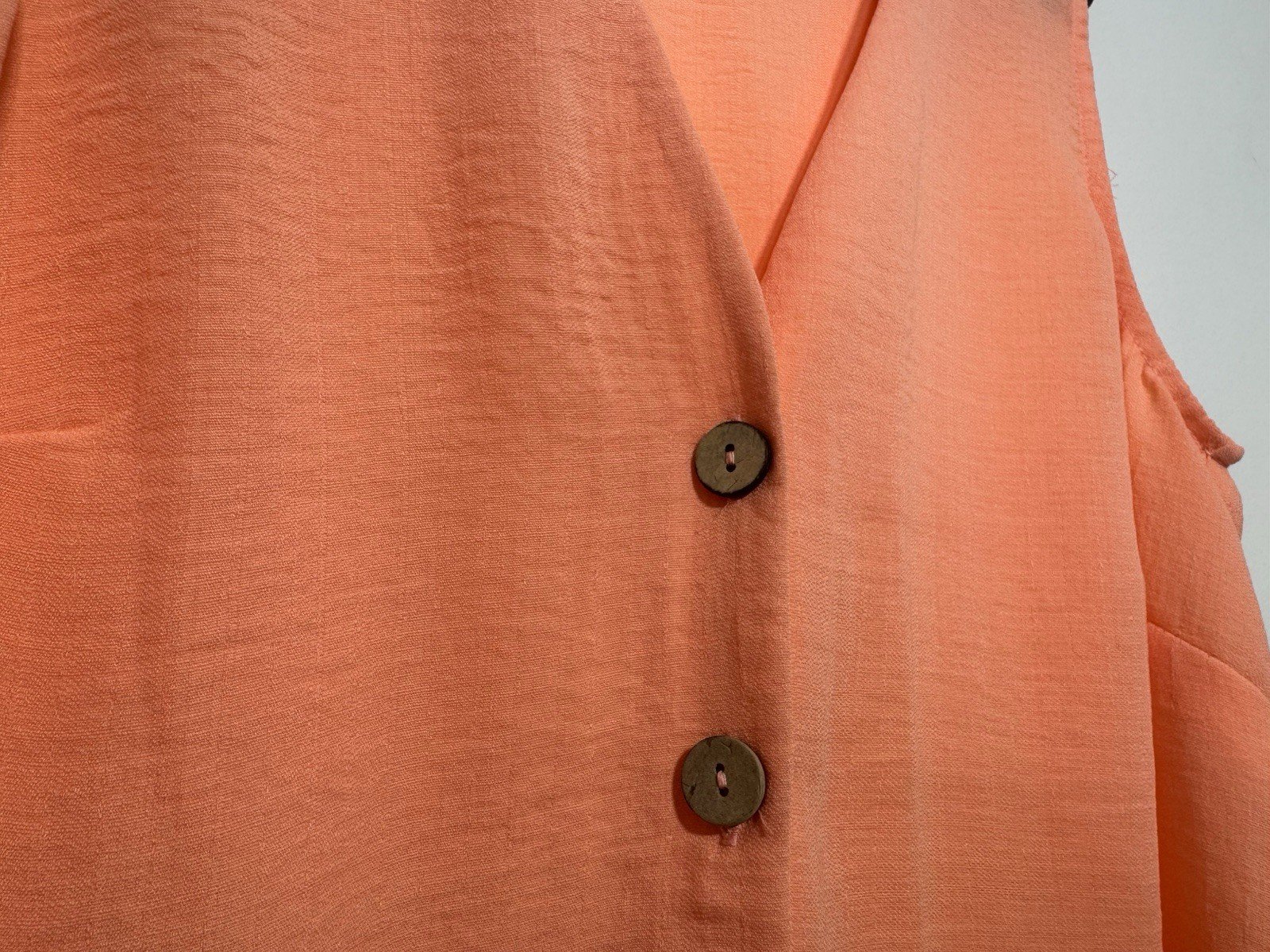 Apricot Textured Tie Front Blouse Size 10