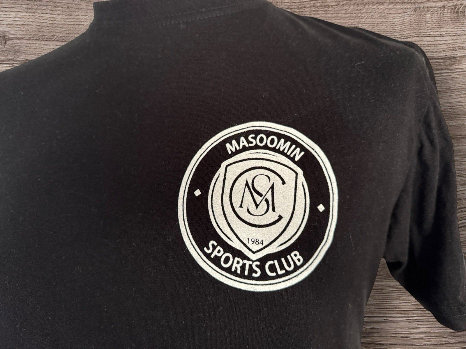 Black Graphic Short Sleeve Cotton T-shirt Size M