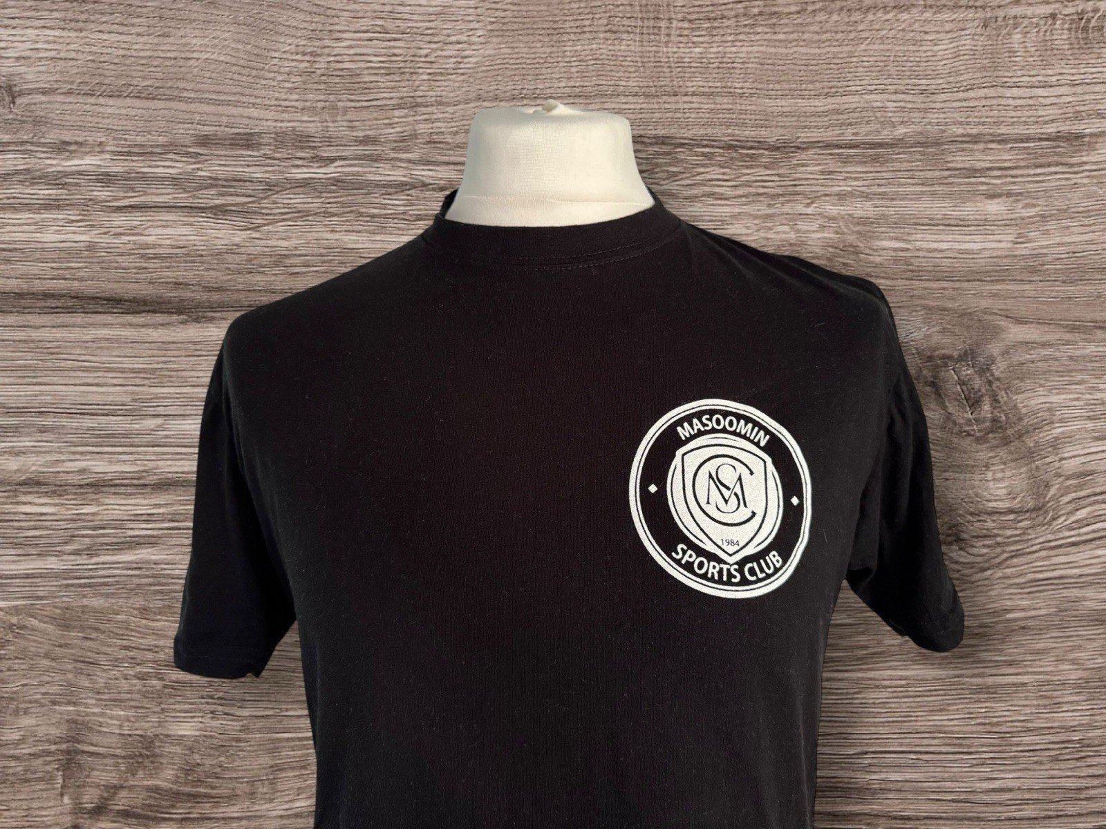 Black Graphic Short Sleeve Cotton T-shirt Size M