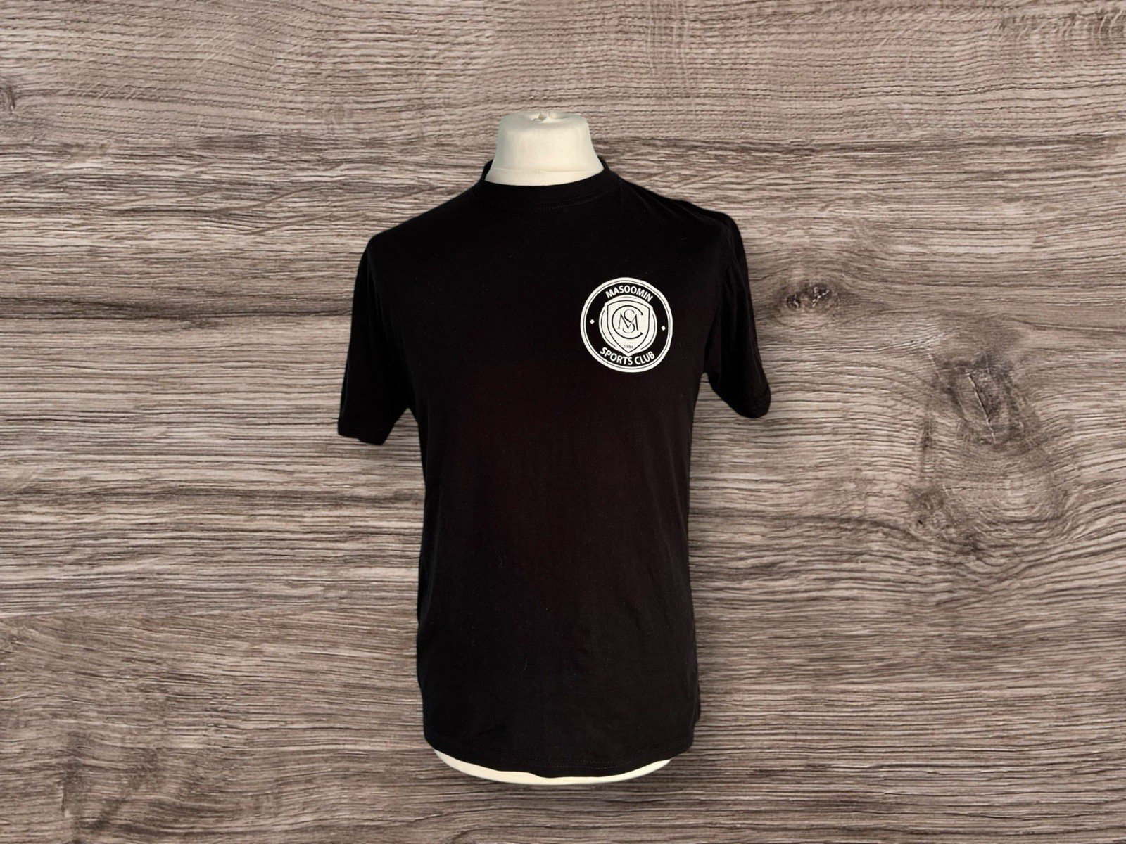 Black Graphic Short Sleeve Cotton T-shirt Size M