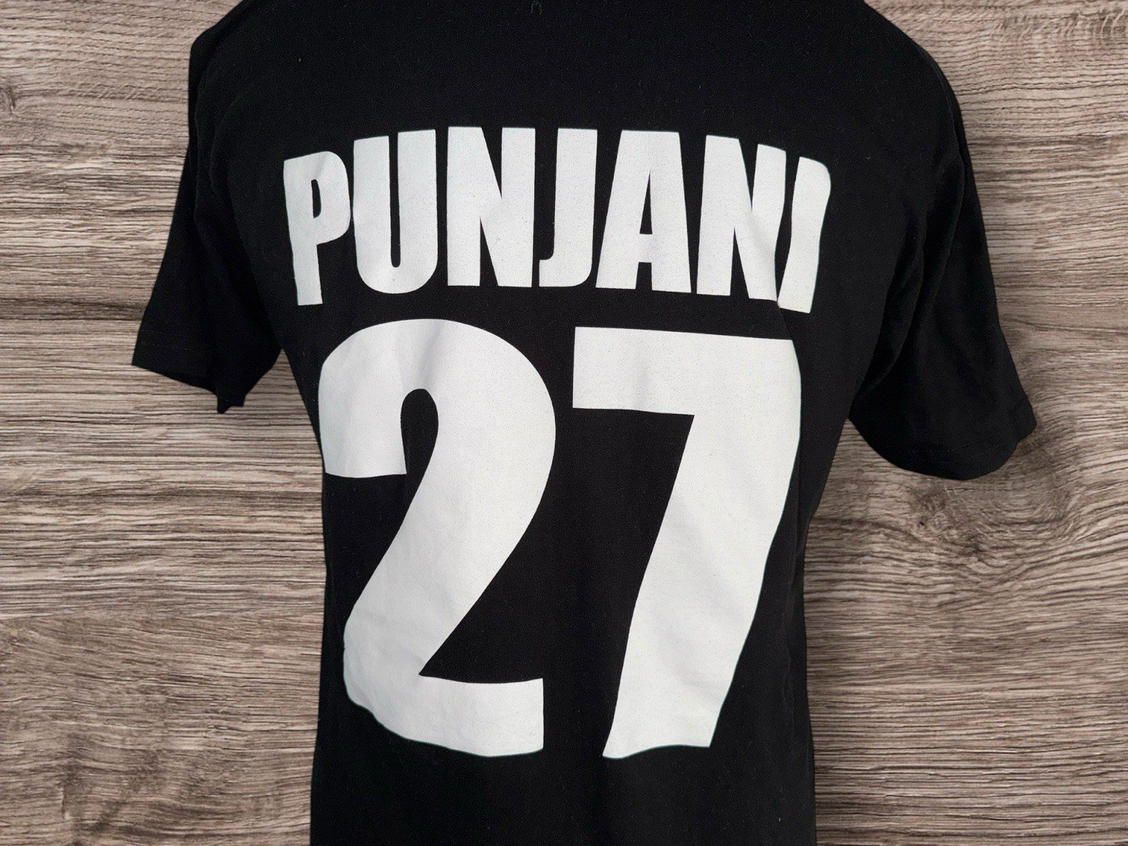 Black Graphic Short Sleeve Cotton T-shirt Size M