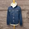 Boohoo Man Blue Denim Jacket Fleece Collar Size M