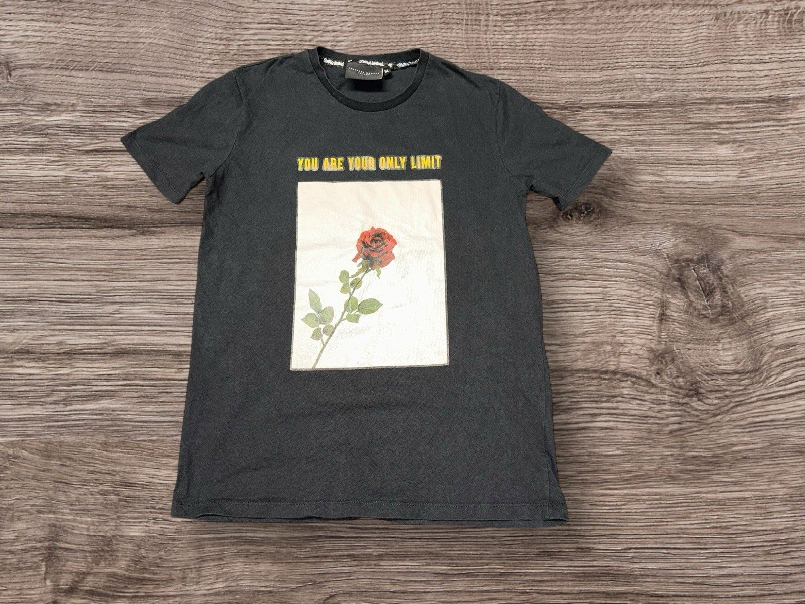 Criminal Damage London Black Graphic Cotton T-shirt Size M