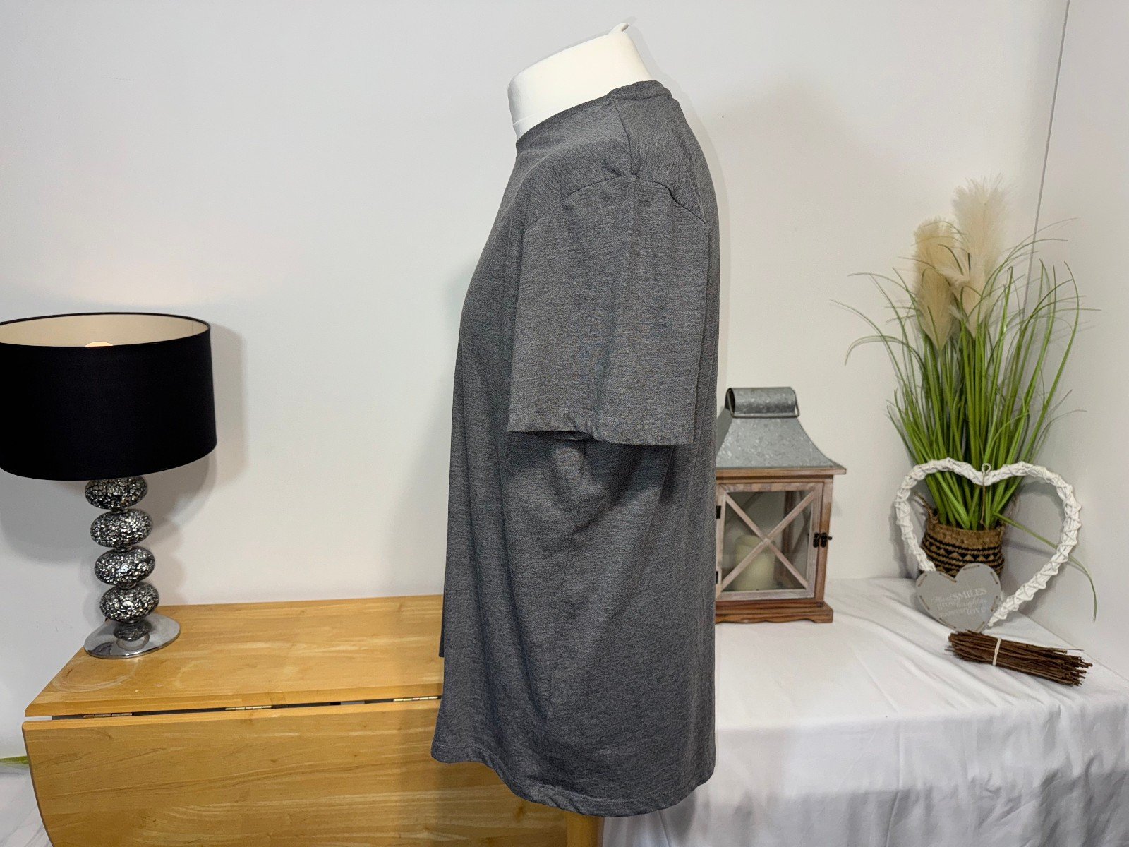 DARK GREY LOUNGEWEAR SHORT SLEEVE TOP SIZE XL