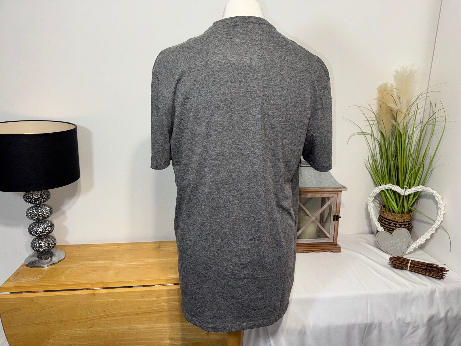 DARK GREY LOUNGEWEAR SHORT SLEEVE TOP SIZE XL